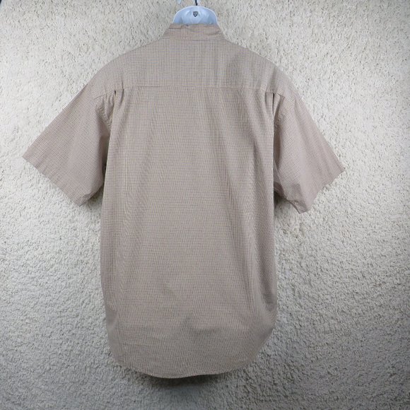 Wrangler* Men's Short Sleeve Button Down Curved Hem Pocket Plaid Shirt~ Large - Picture 2 of 14